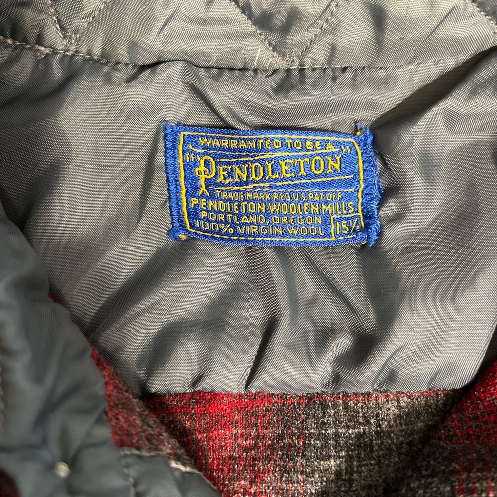 Pendleton Red and Gray Wool Button Down Shirt